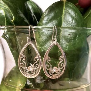 Sensitive Ears Nickel Free CZ Dangle Tear Drop earrings